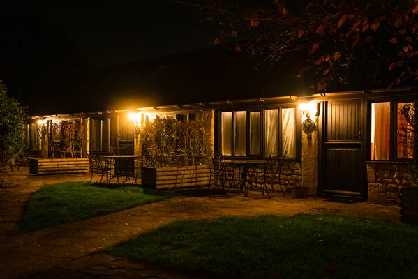 Cottages at night